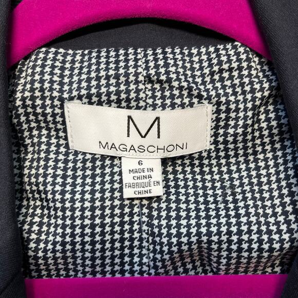 Magaschoni Navy Blue Single Breasted One Button Peak Lapel Blazer NWT Size 6 - Picture 3 of 13